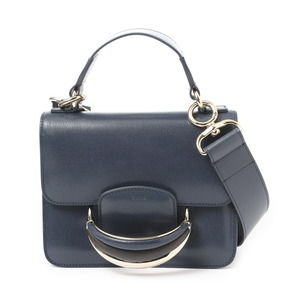 Chloe Bag Shoulder Leather Kattie Navy